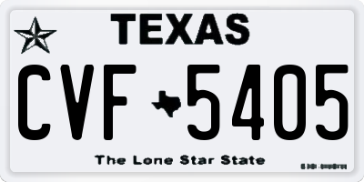 TX license plate CVF5405