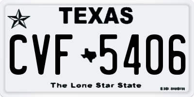 TX license plate CVF5406