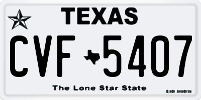 TX license plate CVF5407