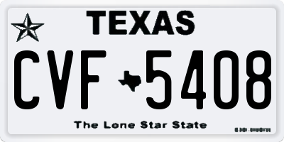 TX license plate CVF5408