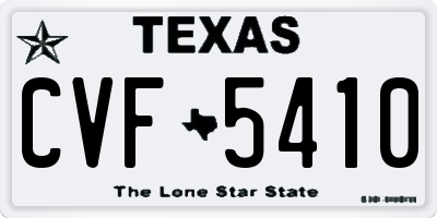 TX license plate CVF5410