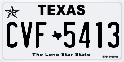 TX license plate CVF5413