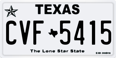 TX license plate CVF5415