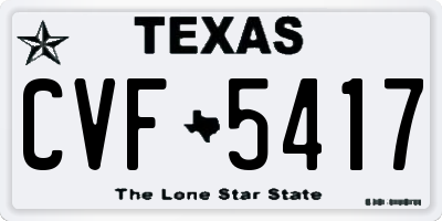 TX license plate CVF5417
