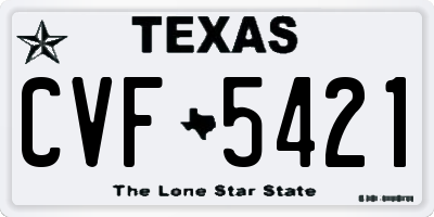 TX license plate CVF5421