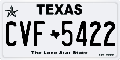TX license plate CVF5422