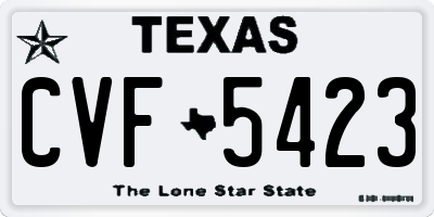 TX license plate CVF5423