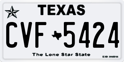 TX license plate CVF5424