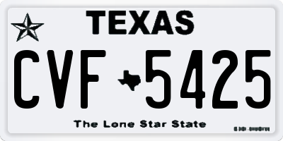 TX license plate CVF5425