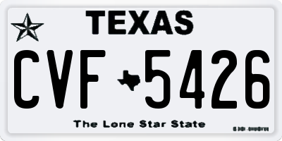 TX license plate CVF5426