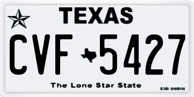 TX license plate CVF5427