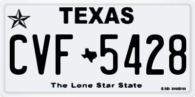 TX license plate CVF5428