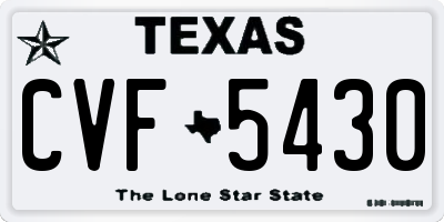 TX license plate CVF5430