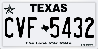 TX license plate CVF5432
