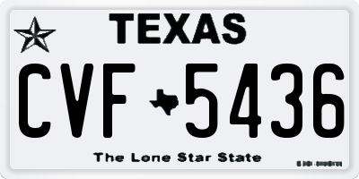 TX license plate CVF5436