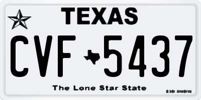 TX license plate CVF5437