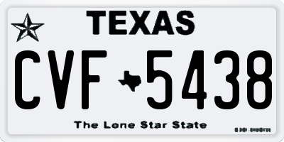 TX license plate CVF5438