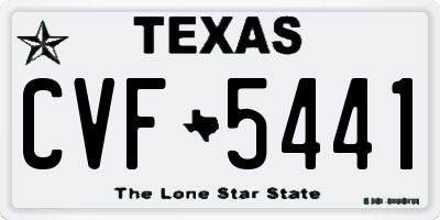 TX license plate CVF5441