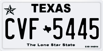 TX license plate CVF5445