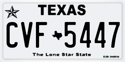 TX license plate CVF5447