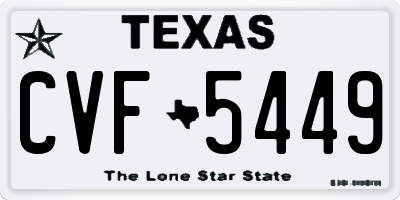 TX license plate CVF5449