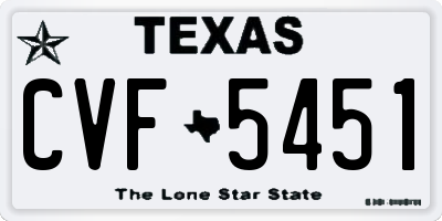 TX license plate CVF5451
