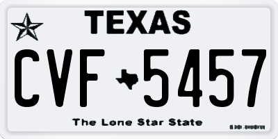 TX license plate CVF5457