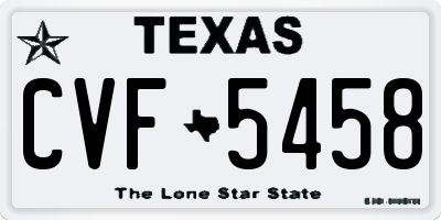 TX license plate CVF5458