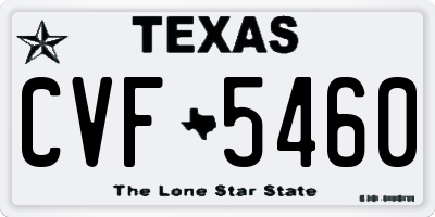 TX license plate CVF5460