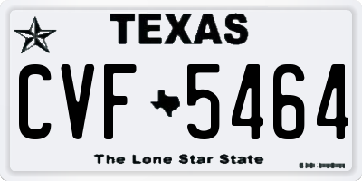 TX license plate CVF5464