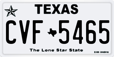 TX license plate CVF5465