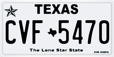 TX license plate CVF5470