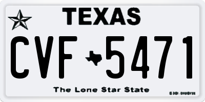 TX license plate CVF5471