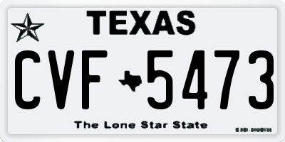 TX license plate CVF5473