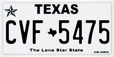 TX license plate CVF5475