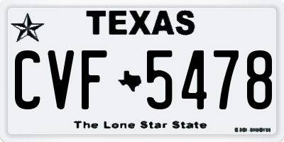 TX license plate CVF5478