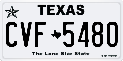 TX license plate CVF5480