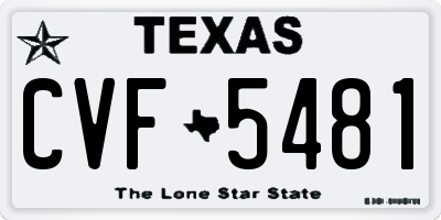 TX license plate CVF5481