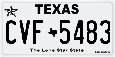 TX license plate CVF5483