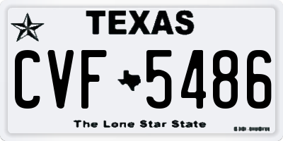 TX license plate CVF5486