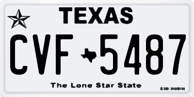 TX license plate CVF5487