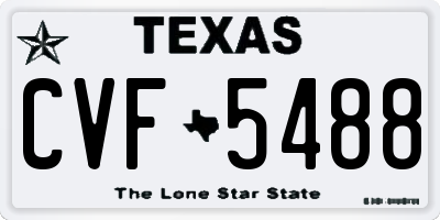 TX license plate CVF5488