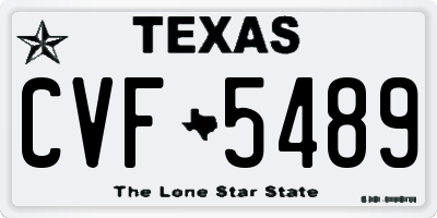 TX license plate CVF5489