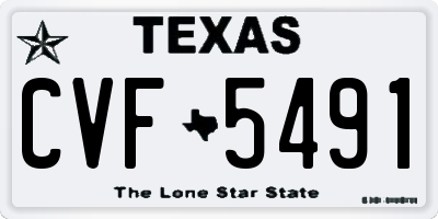 TX license plate CVF5491