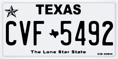 TX license plate CVF5492