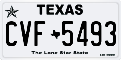 TX license plate CVF5493