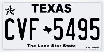 TX license plate CVF5495