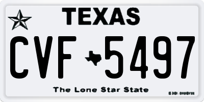 TX license plate CVF5497