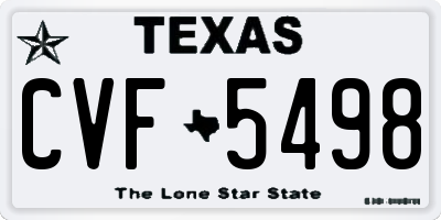 TX license plate CVF5498