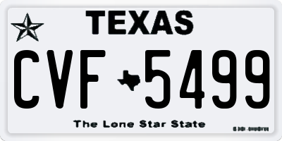 TX license plate CVF5499